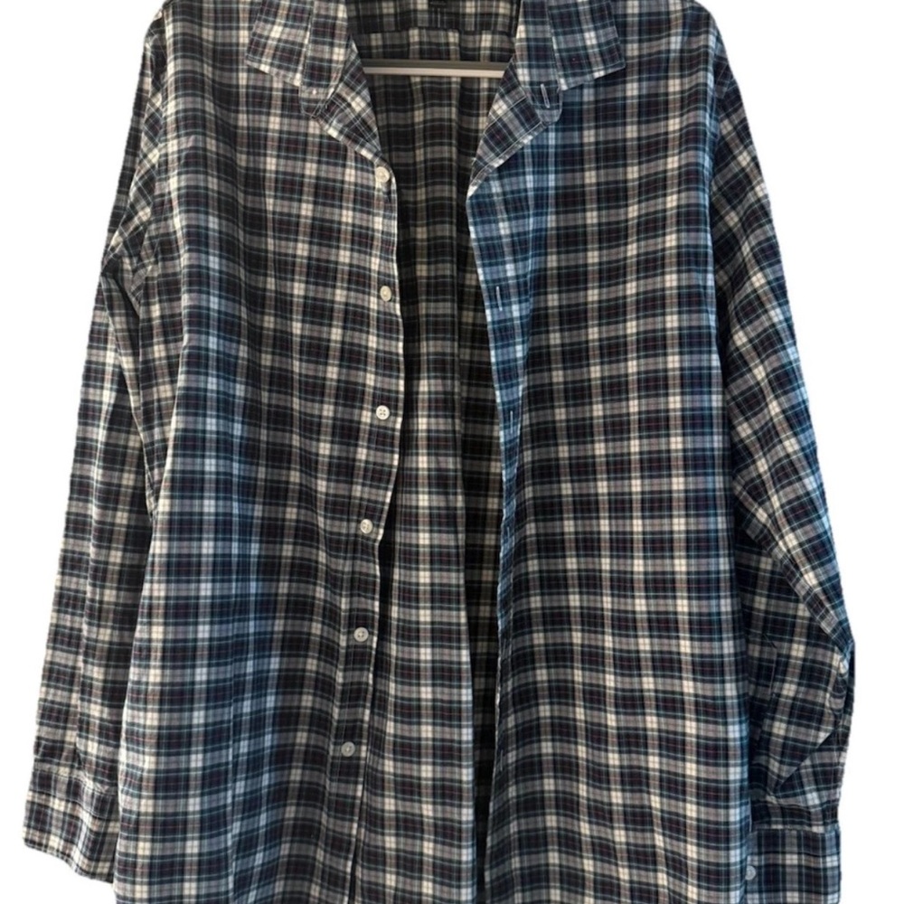 J Crew Shirt Mens XL Blue Ludlow‎ Button Up Long Sleeve Plaid 120s 2 Ply Cotton